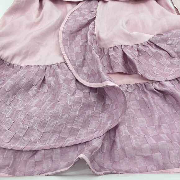 Atoir Fier on Fire Dress sz 10, Pink Ruffle Split, Linen Blend Coquette Designer - Picture 12 of 12